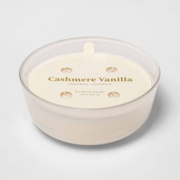 25oz Frosted Glass Jar 4-Wick Cashmere Vanilla Candle - Threshold™ | Target