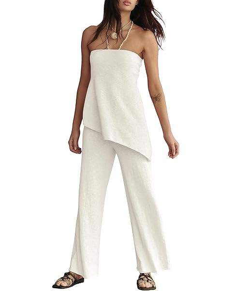 Panadila Womens Off Shoulder Sweater Set 2 Piece Outfits Summer Vacation Knit Matching Lounge Set... | Amazon (US)