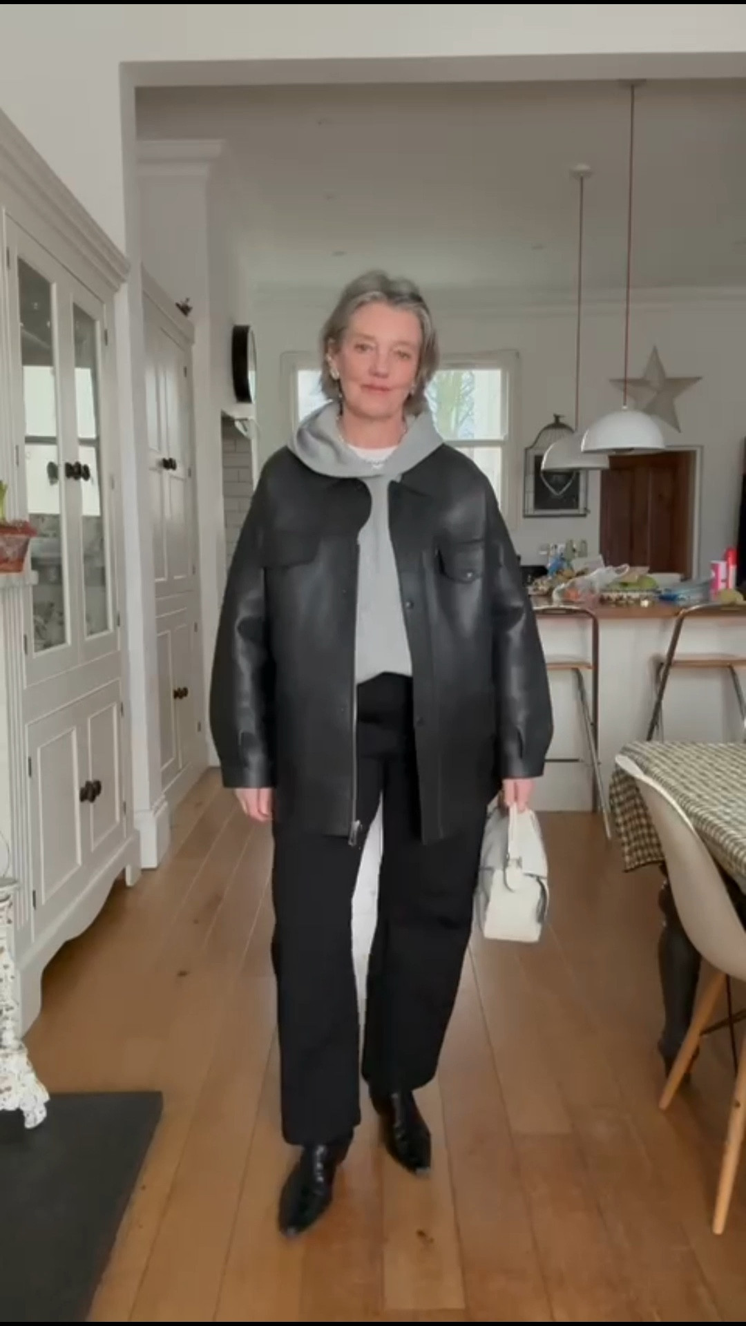 Casual Everyday Transitional Outfit! 

Hoodie size large
Trousers linked on stories
Jacket size medium 

Transitional Style, Transitional Fashion, Winter to Spring, Oversized T-Shirt, Tailored Trousers , Grey Hoodie, Casual Style, Leather Jacket 

#LTKuk #LTKspring #LTKwinter