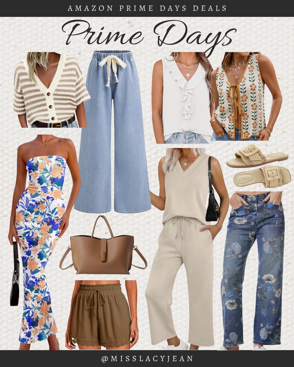 Amazon prime day fashion finds include floral jeans, sandals, floral vest, tank, matching set, shorts, handbag, jeans, knit top, and dress.

Fashion deals, Amazon prime day, prime day deals

#LTKSaleAlert #LTKootd #LTKWorkwear