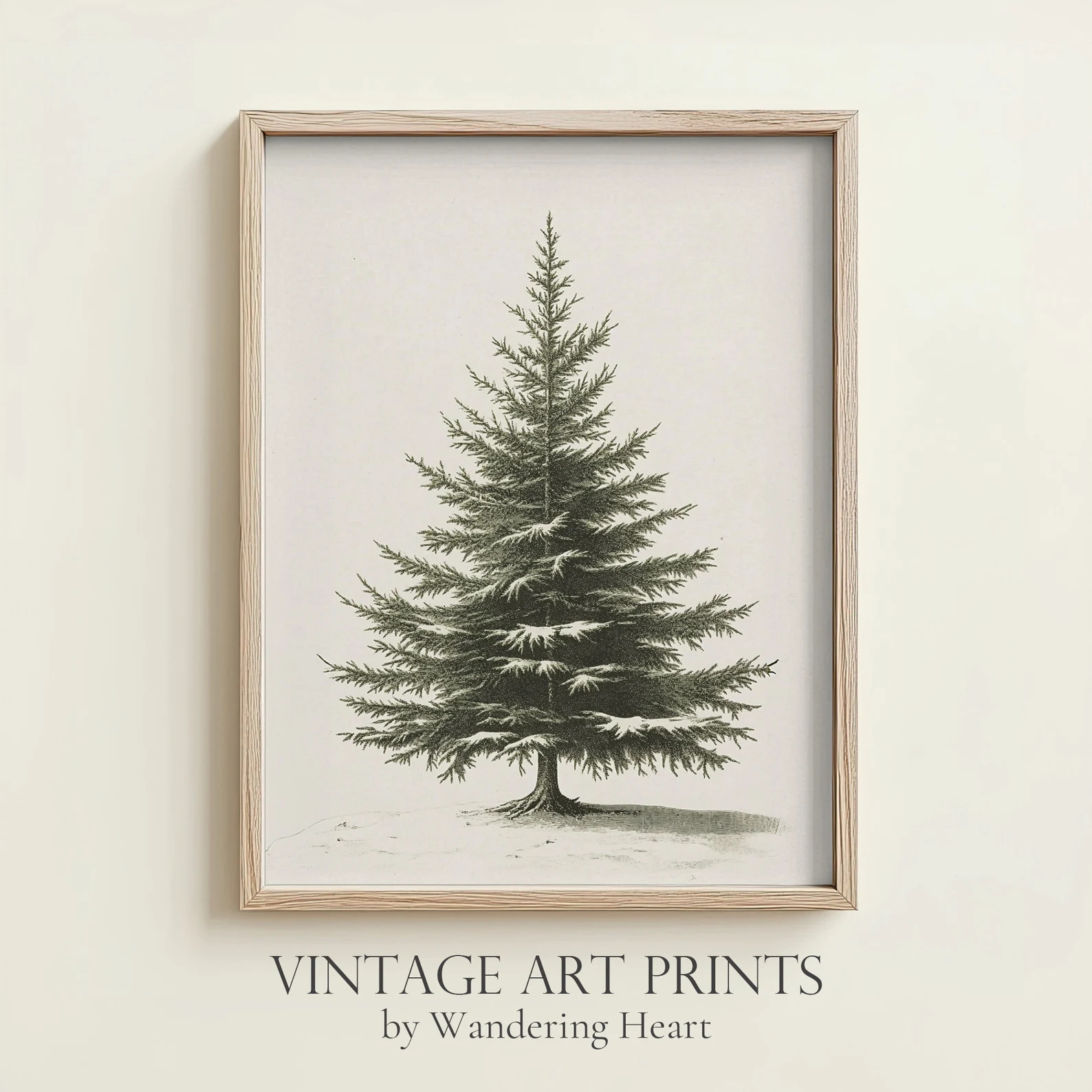 Vintage Art Print, Fir Tree, Pine Tree, Christmas Wall Art - Etsy | Etsy (US)