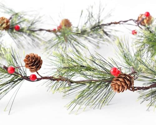 PROWREATH Christmas Smokey Pine Garland, 6ft Natural Rustic Christmas Garland with Lights, Ideal for | Amazon (US)