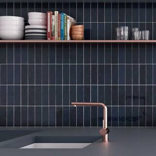 Dark Blue 2.5 in. x 8 in. Polished Ceramic Subway Tile Sample (0.13 sq. ft./Piece) | The Home Depot