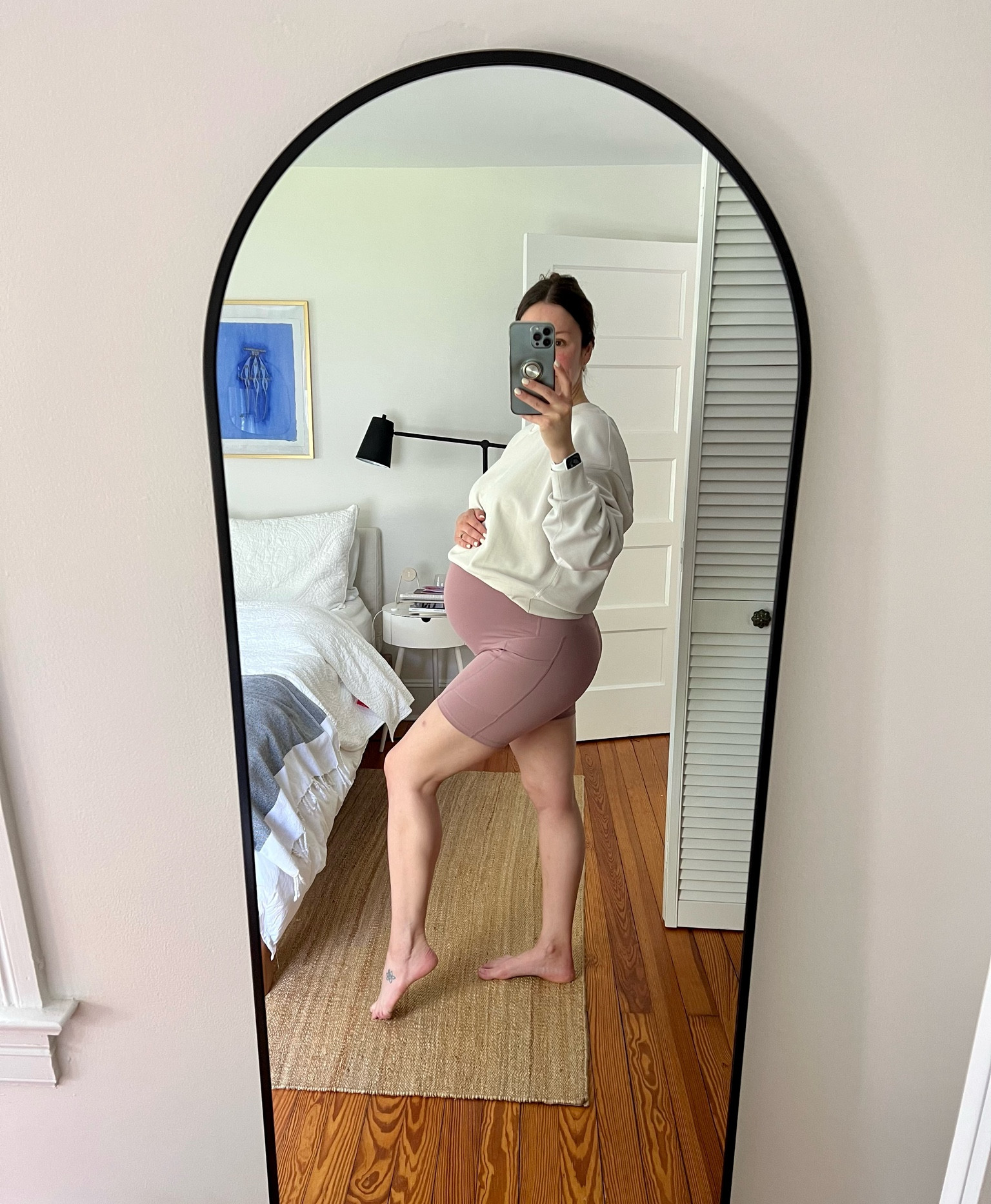 TTS maternity biker shorts paired with this oversized Lulu cropped sweatshirt 

#LTKbump #LTKSeasonal #LTKfit