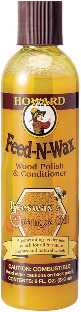 Howard Products Feed-N-Wax Wood Polish & Conditioner, 8 oz, Orange | Amazon (US)