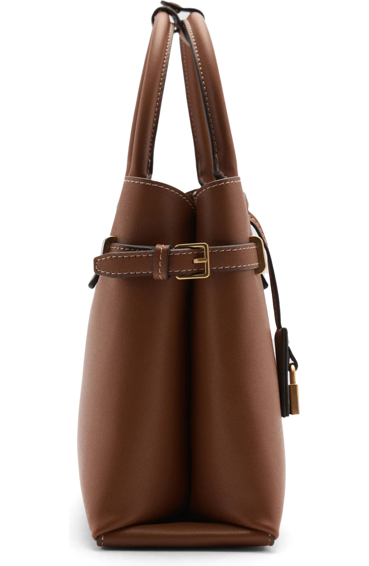 Padlock Detail Faux Leather Shopper Bag | Nordstrom