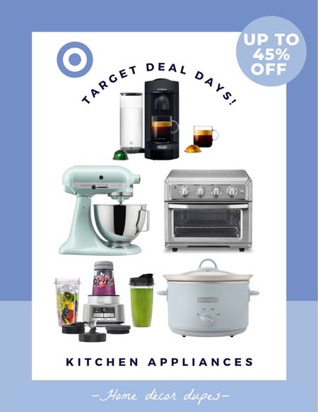 Target deal days are live!! From now through 10/8 get early Black Friday deals with up to 45% OFF!!! No membership required!! 🙌🏻💃🏼

Get some early holiday shopping done and snag some kitchen appliances like this kitchen aid mixer, air fryer and ninja blender at majorly discounted prices! 🙌🏻

#LTKHoliday #LTKsalealert #LTKhome