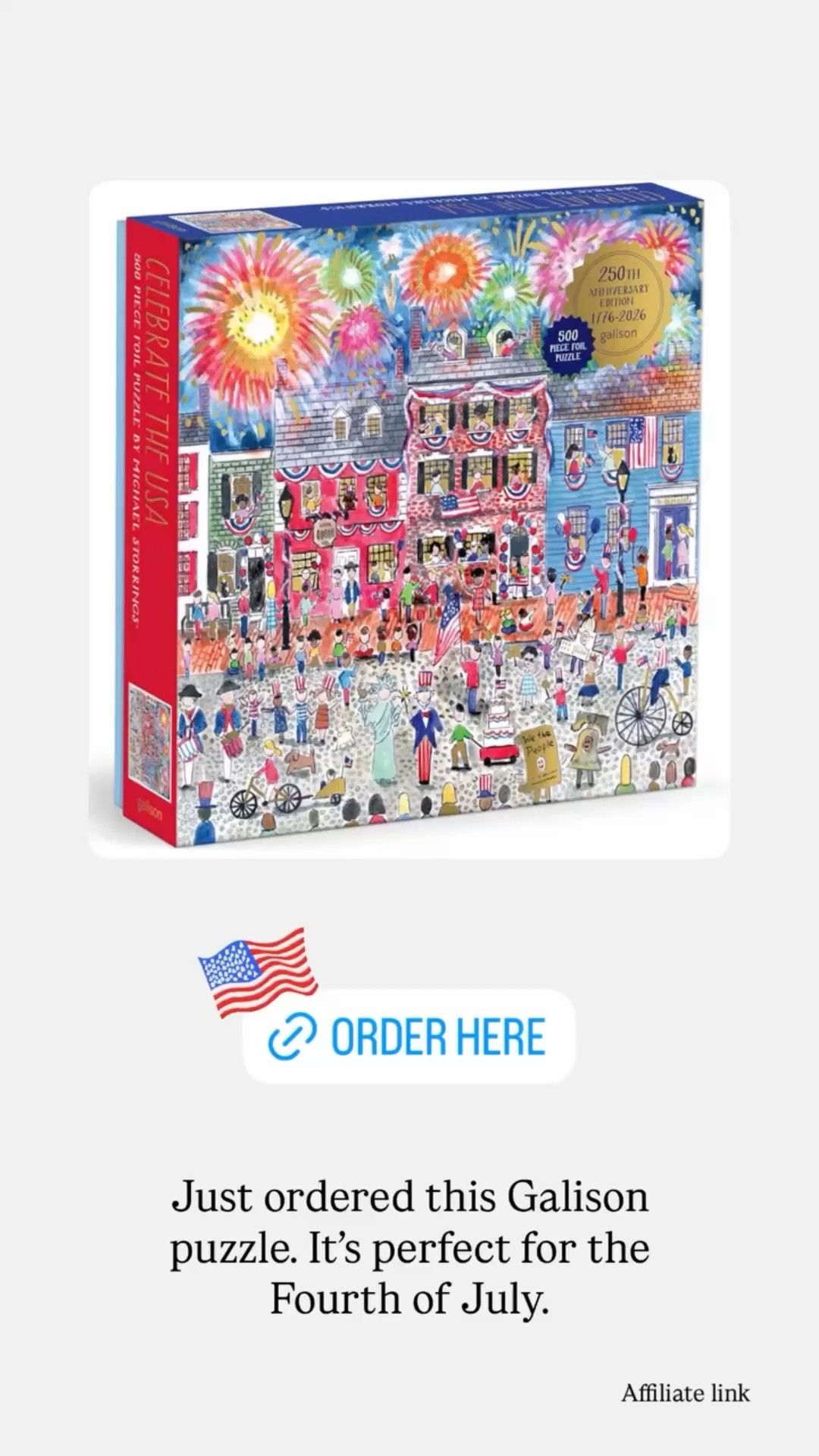 Just ordered this Galison puzzle. It’s perfect for the Fourth of July.  

#july4th #fourthofjuly #puzzle

#LTKSeasonal #LTKdayinmylife #LTKHome