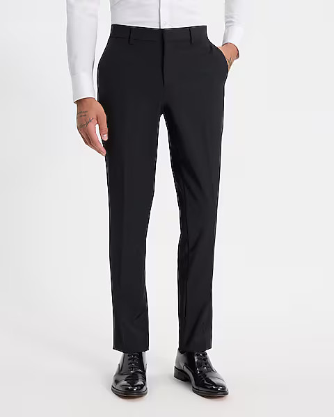 Slim Black Wool-Blend Modern Tech Suit Pant | Express