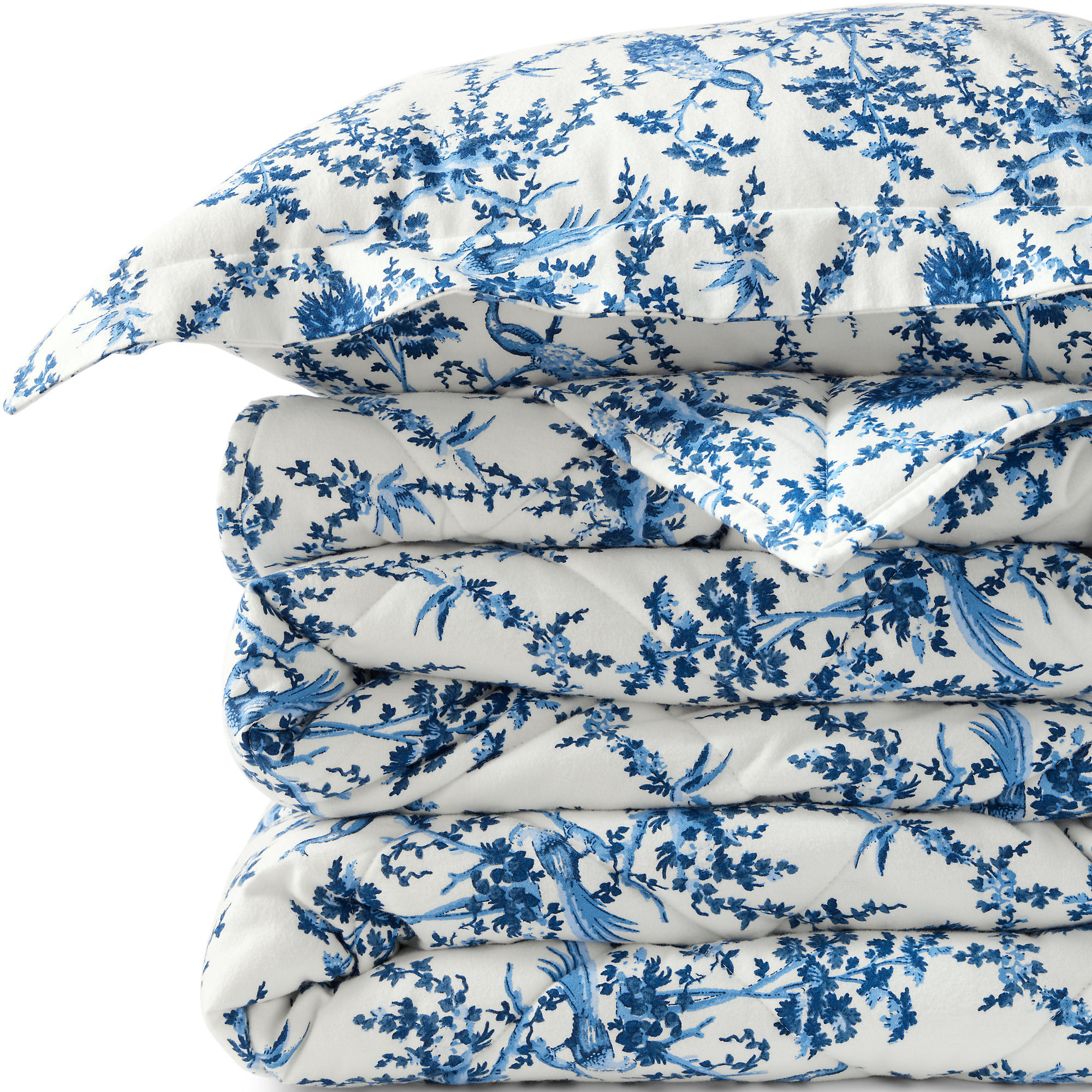 Luxe Supima Cotton Flannel Printed Comforter - 6oz | Lands' End (US)
