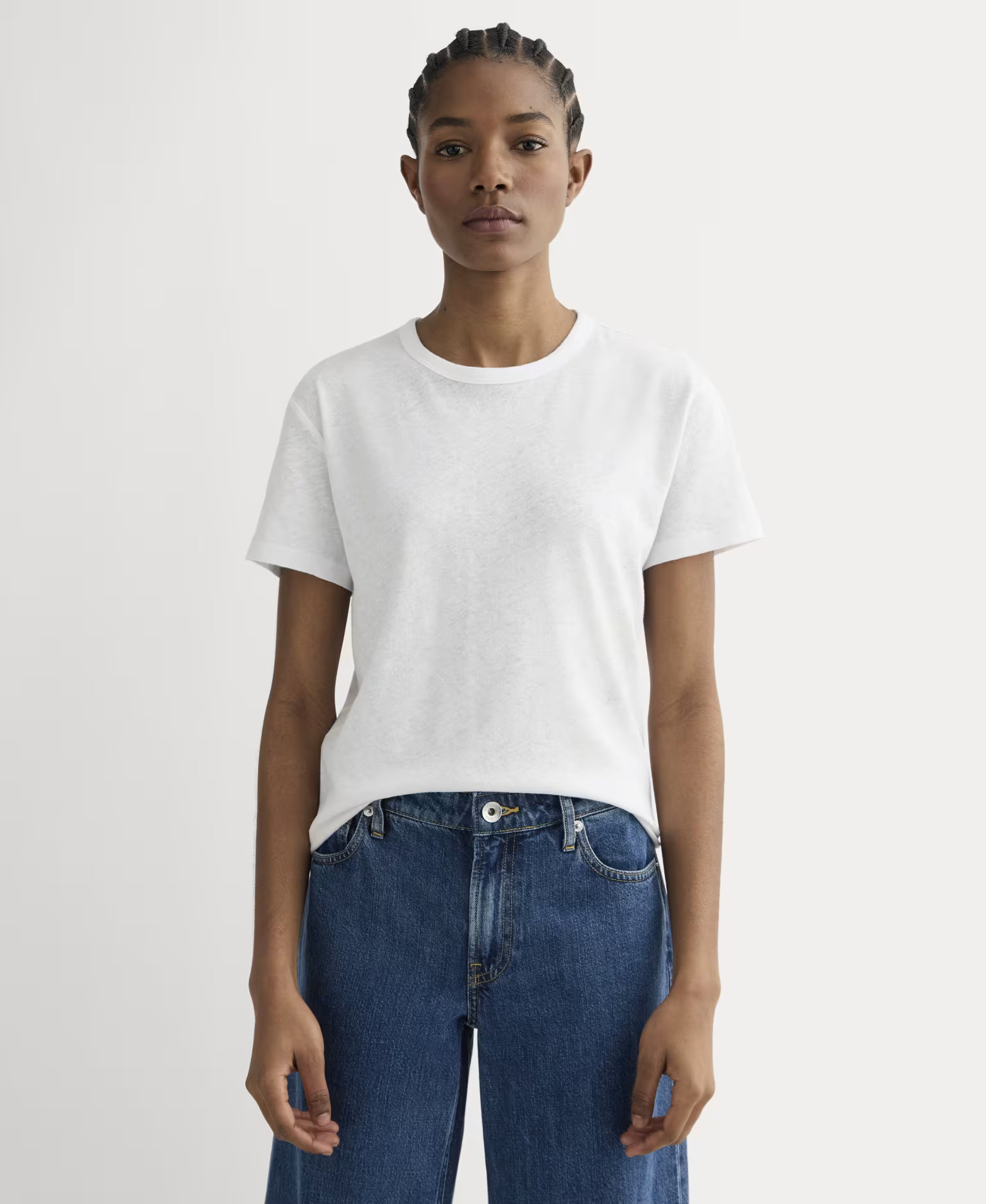 Women's Box-Cut T-Shirt in Cotton Linen by Everlane in White, Size XS | Everlane