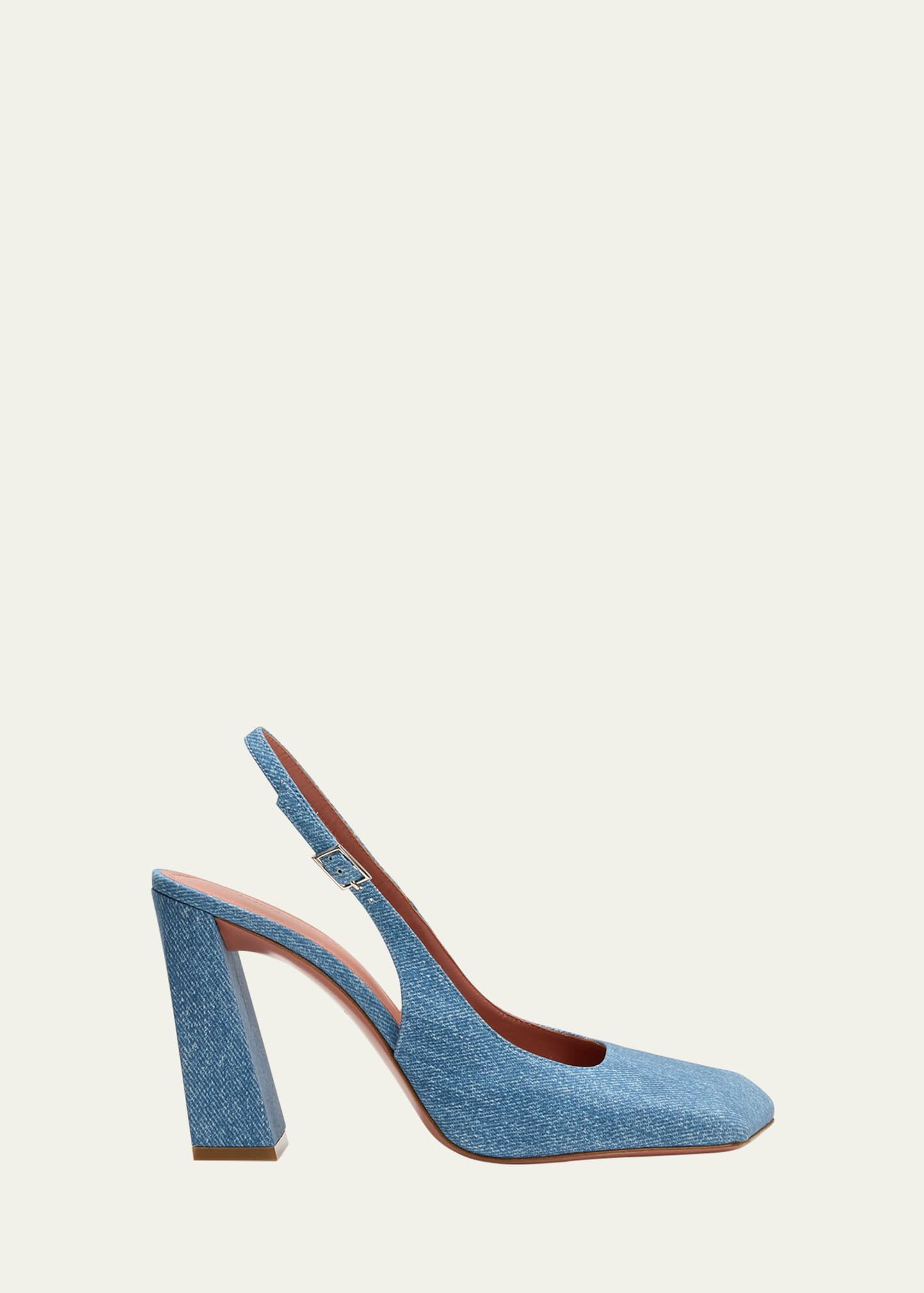 Amina Muaddi Charlotte Denim Slingback Pumps | Bergdorf Goodman