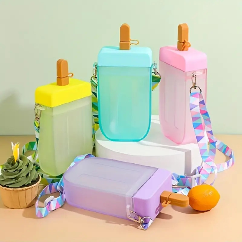 Ice Pop Shaped Plastic Tumbler Straw Carry Strap Reusable - Temu | Temu Affiliate Program