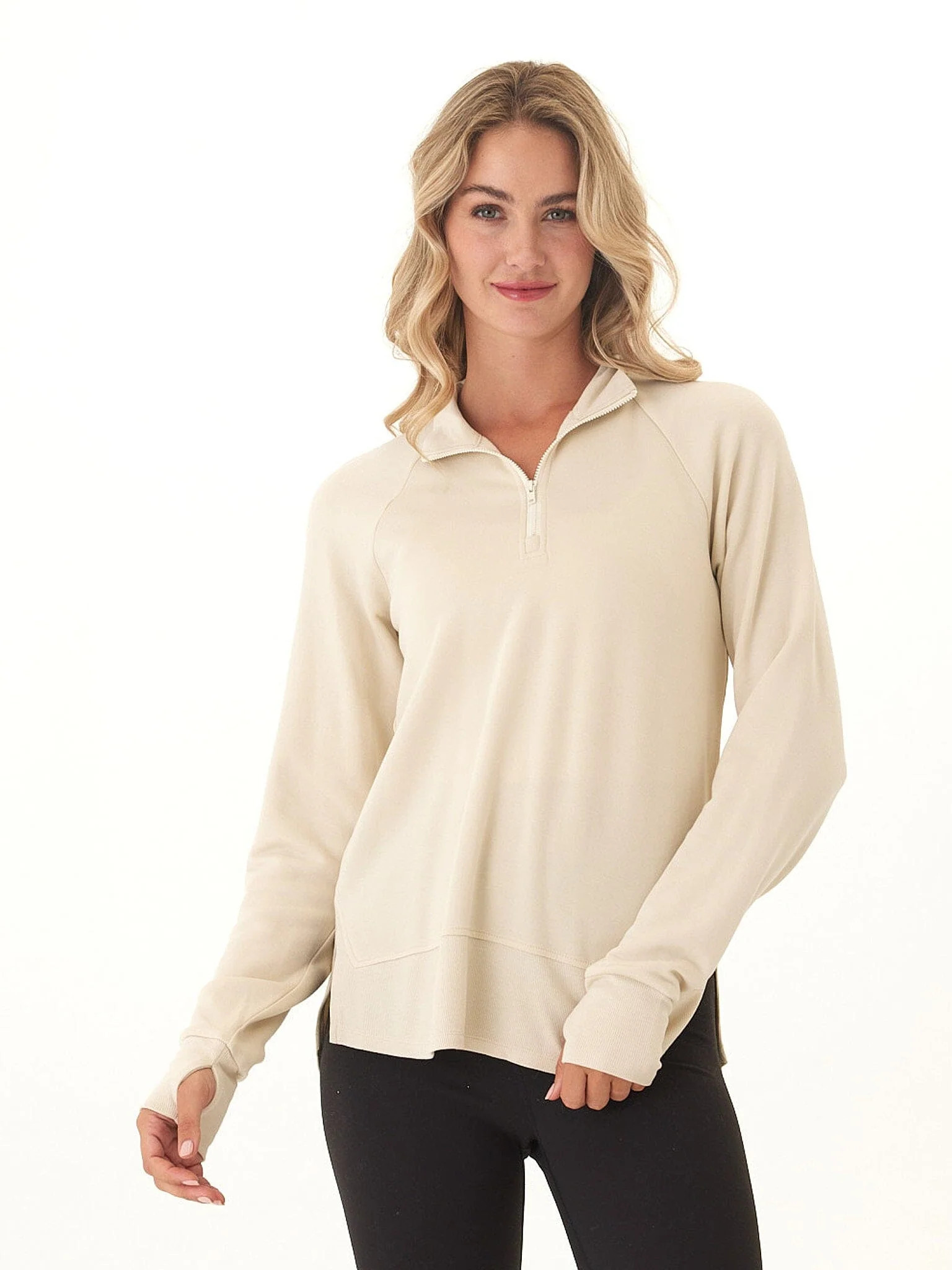 Threads 4 Thought Kenzie Feather Fleece Quarter Zip Raglan Pullover | Threads 4 Thought