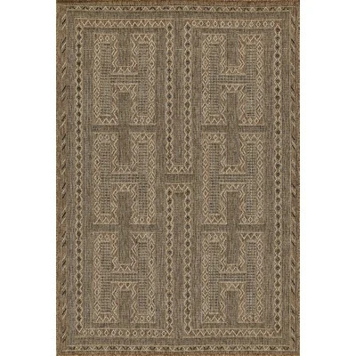 Fecteau Geometric Brown/Beige Indoor / Outdoor Area Rug | Wayfair North America
