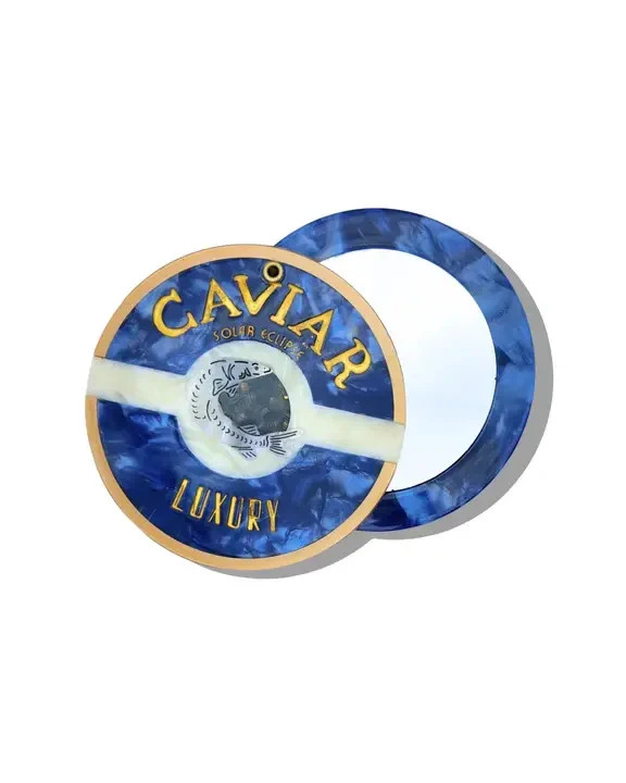 Blue - Hand Painted Caviar Compact Mirror | Printfresh