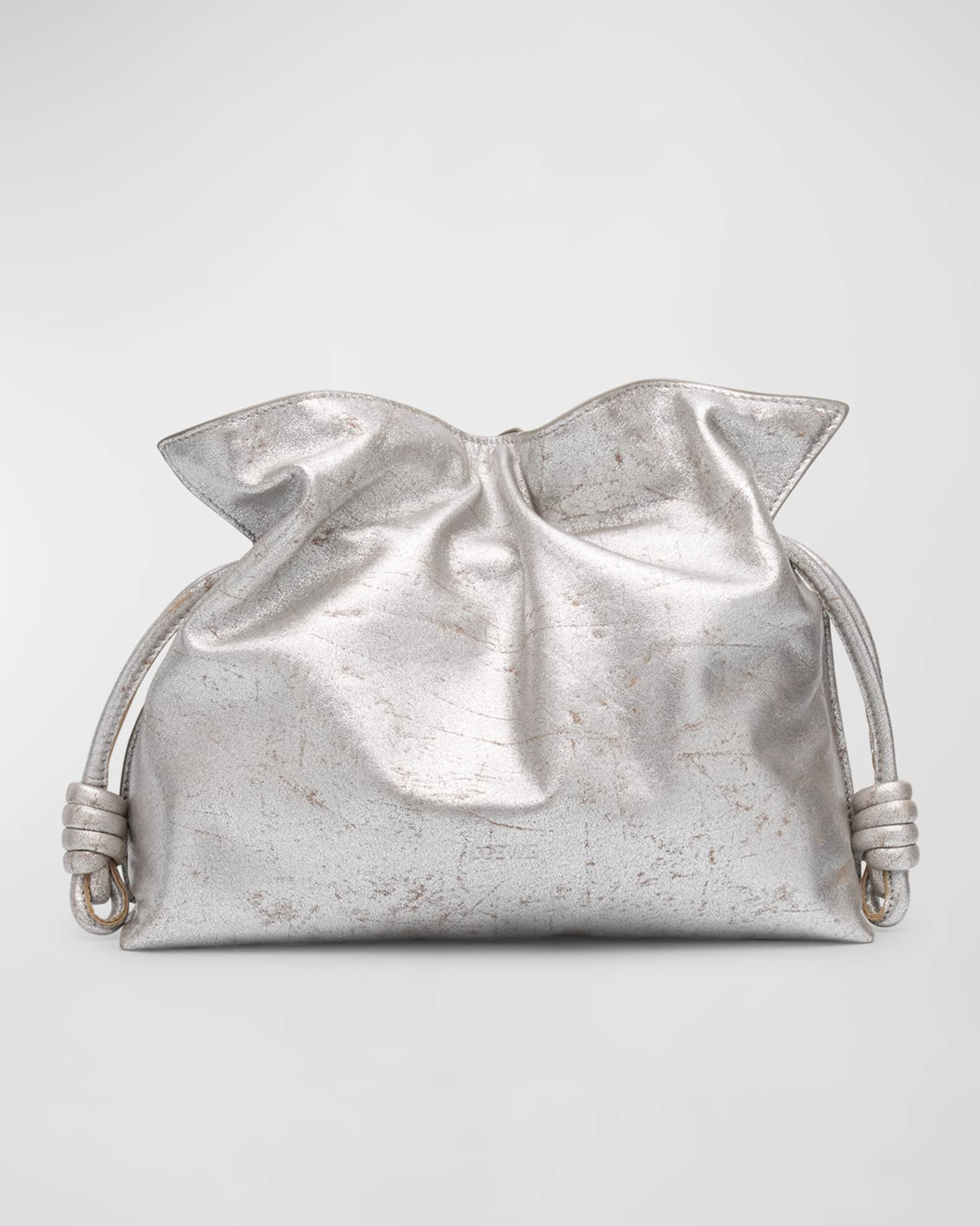 Flamenco Clutch Bag in Metallic Leather | Neiman Marcus