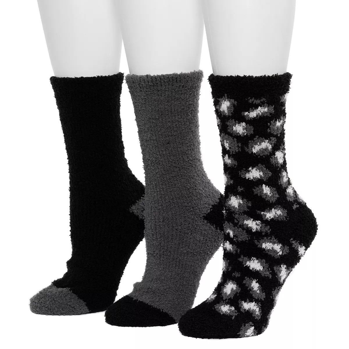Women's Cuddl Duds® 3 Pack Cozy Leopard Crew Socks | Kohl's