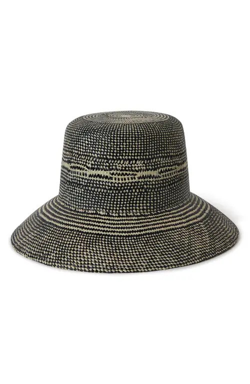 Brixton Lopez Panama Straw Bucket Hat in Catalina Sand/Black at Nordstrom, Size X-Small | Nordstrom