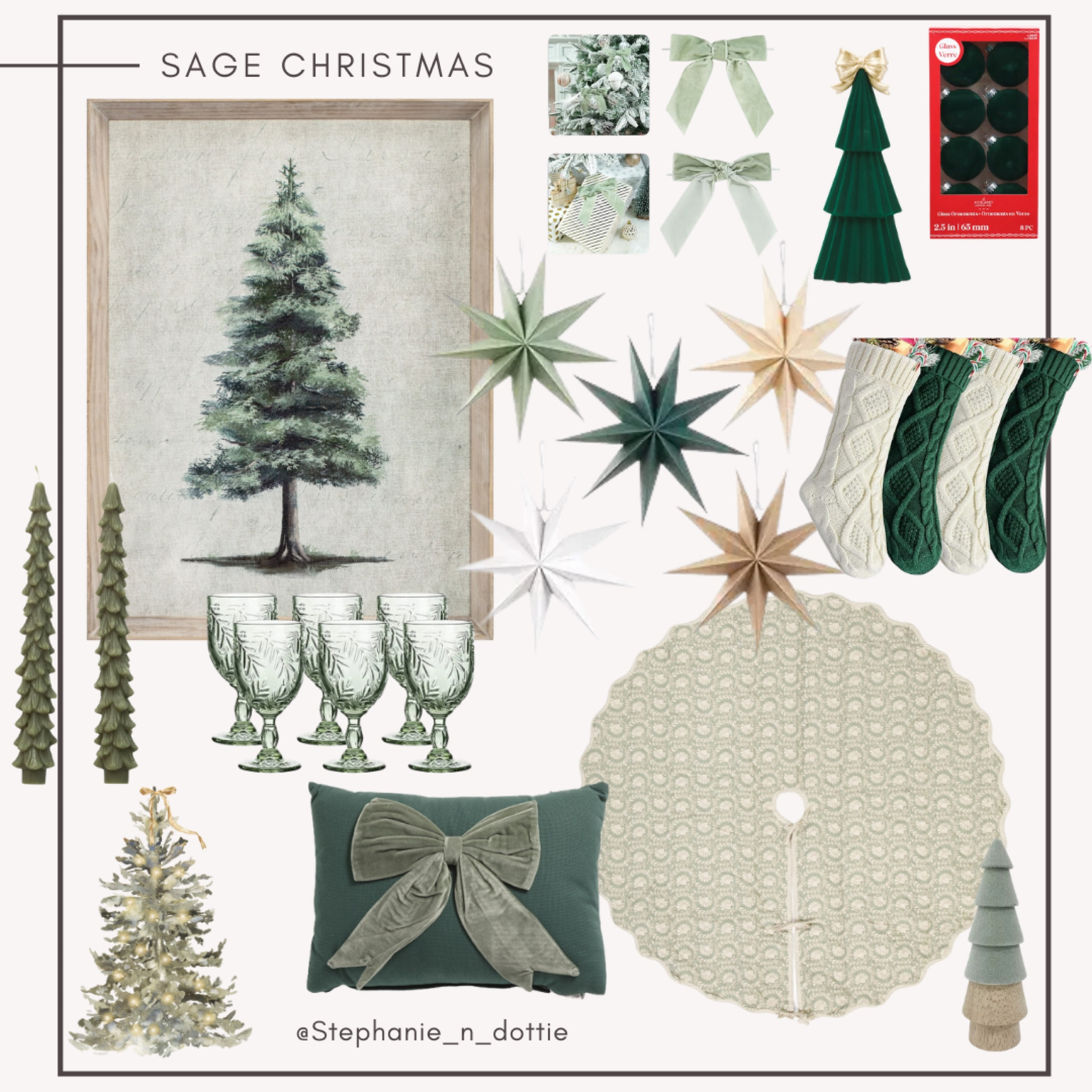 Sage Green Christmas Decor | Green Decor | Green Christmas | Sage Christmas | Sage Decor | Christmas Decor | decor Inspo | bow pillow | Christmas stars | hanging stars | velvet bow 

#LTKHome #LTKSeasonal #LTKHoliday