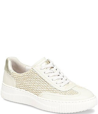 Sofft Farra Leather Woven Raffia Sneakers - 9.5 | Dillard's