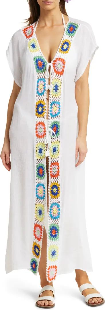 Tie Front Crochet Cover-Up Dress | Nordstrom