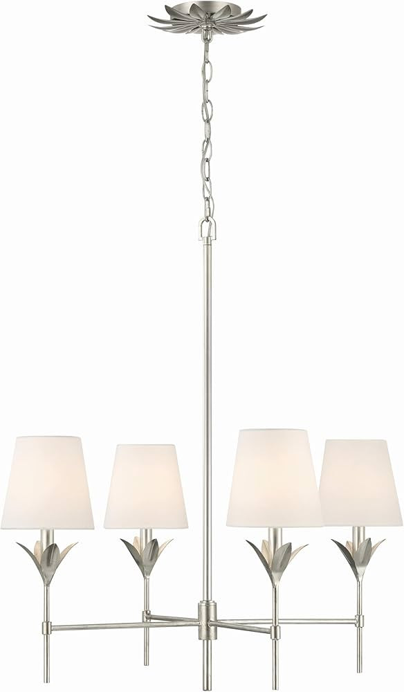 Crystorama Broche 4 Light Antique Silver Chandelier | Amazon (US)