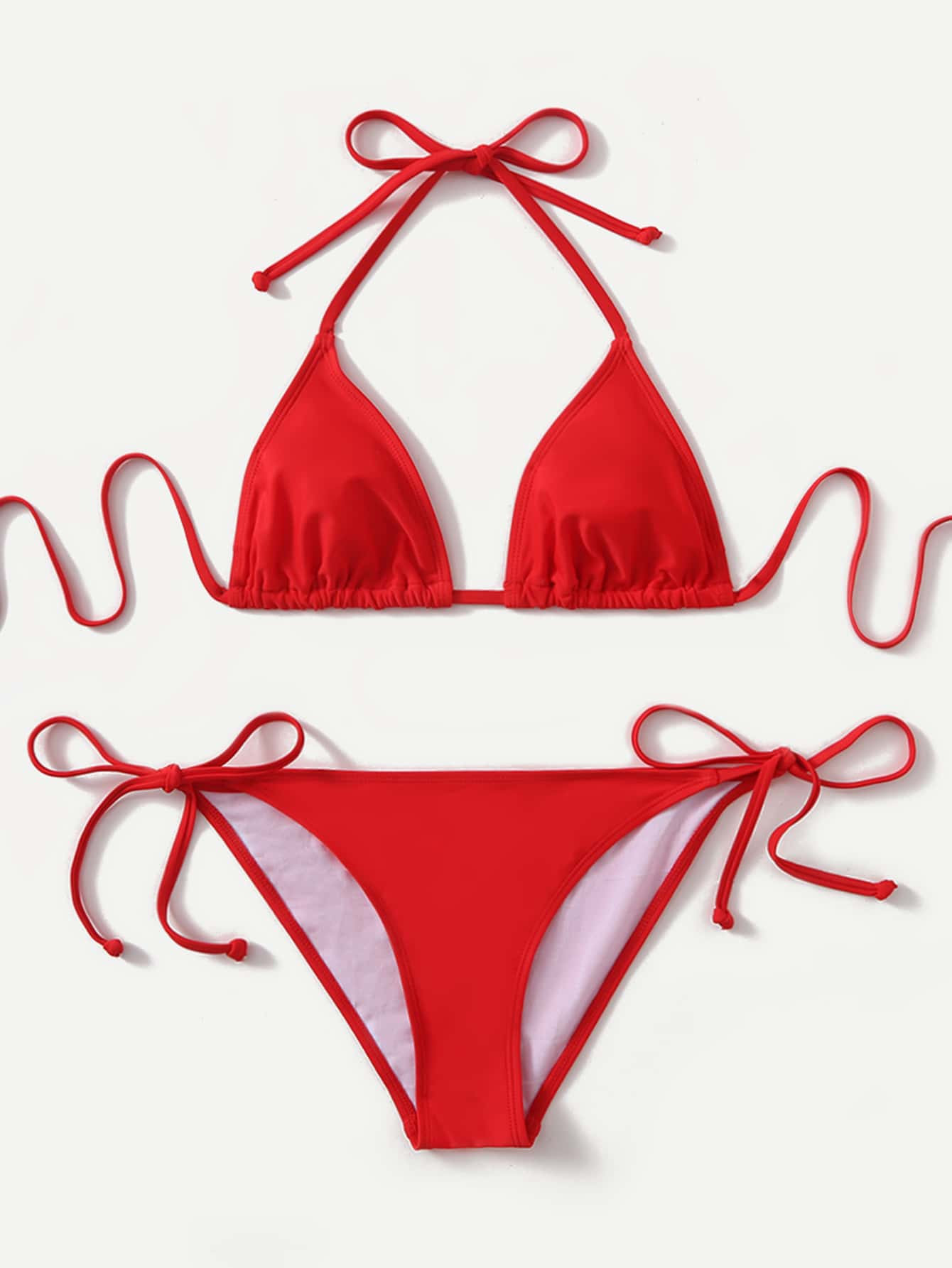 Triangle Tie Side Bikini Swimsuit | SHEIN