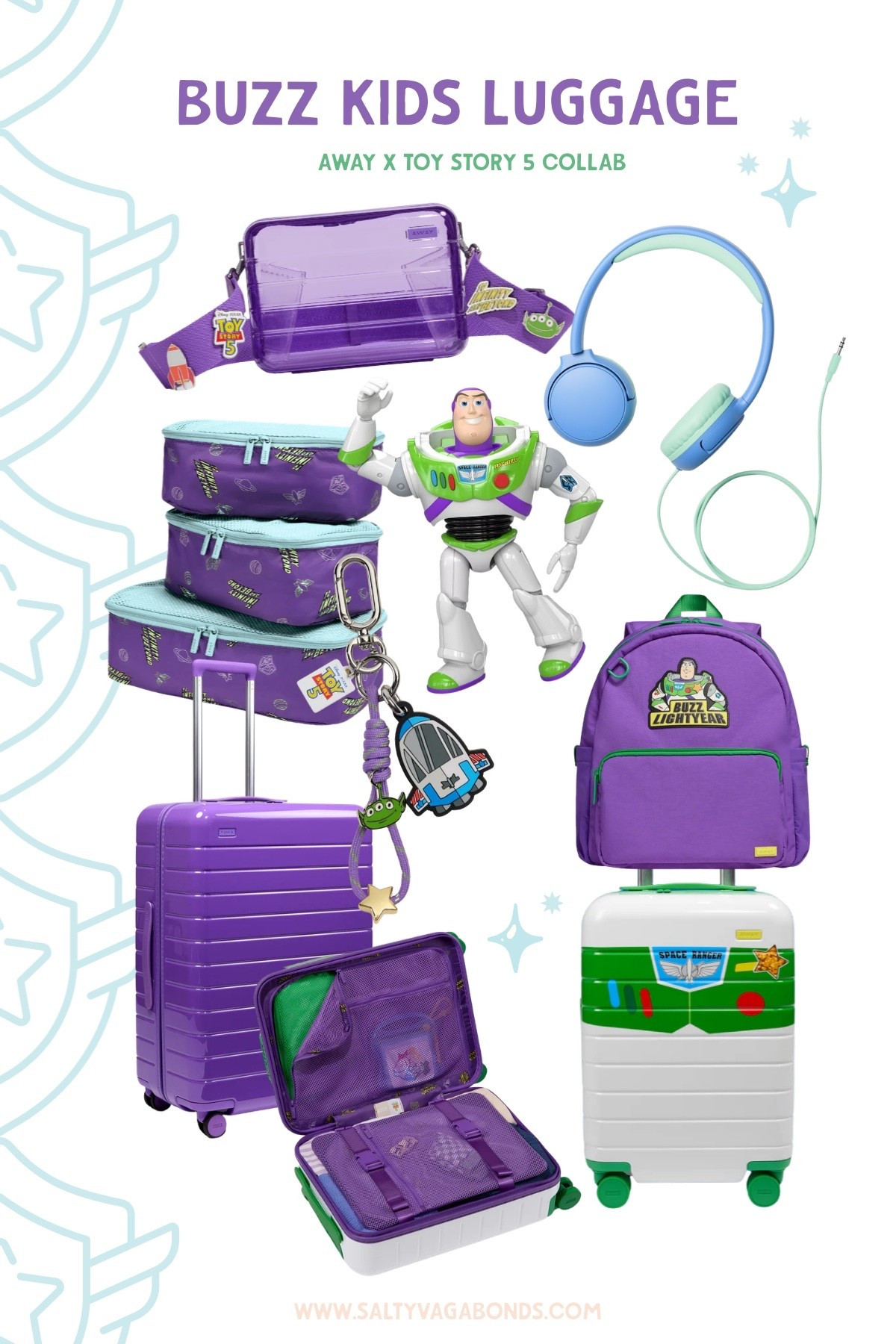 To infinity and beyond, or at least to the airport 🚀 The Away x Toy Story 5 Buzz collection is peak Space Ranger energy and honestly my favorite of the three. 

There’s a white and green Buzz spacesuit kids carry-on with green wheels and printed suit buttons, a purple Buzz Lightyear backpack, Infinity and Beyond packing cubes, a rocket keychain, and a clear purple park bag.

Limited edition, so if you’ve got a Buzz kid don’t wait. Away luggage actually survives real travel unlike the character bags that fall apart after one trip. Tap to shop the Buzz collection 👇 perfect for a Disney trip, summer travel with kids, or a gift that’ll get them excited to pack their own bag.

#buzzlightyear #toystory5 #kidsluggage #familytravel #travelwithkids

Buzz Lightyear luggage | Buzz kids suitcase | Away x Toy Story 5 | purple kids carry-on | space kids luggage | Buzz Lightyear backpack | kids carry-on suitcase | Disney trip packing | travel with kids | boys travel essentials | toddler suitcase | Toy Story luggage | cute kids luggage | Toy Story 5 merch

#LTKTravel #LTKKids #LTKSeasonal