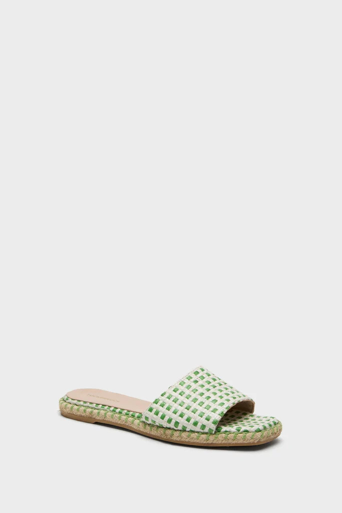 Green Gingham Canvas Veronica Sandals | Tuckernuck (US)