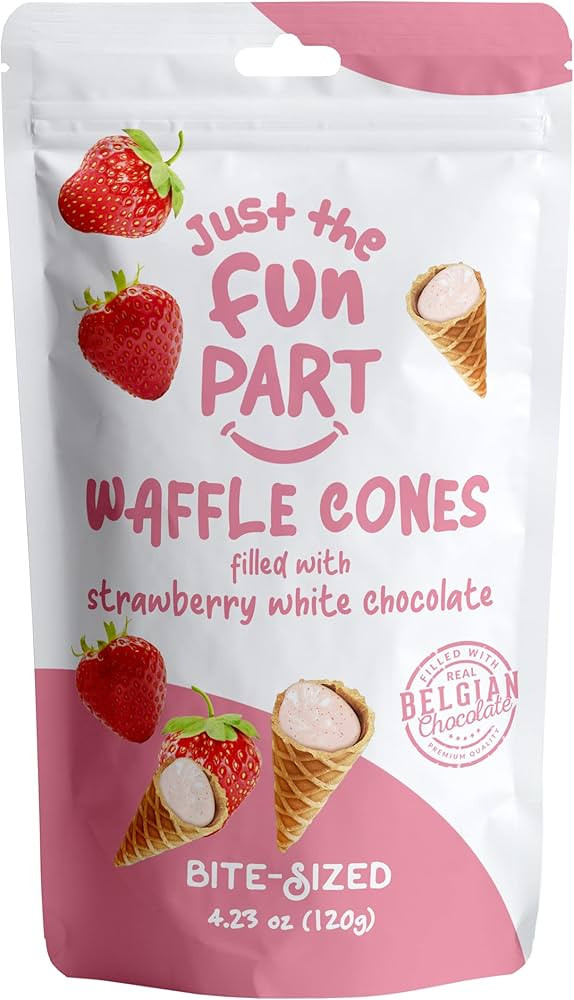 Just The Fun Part, Bite-Size Crispy Mini Waffle Cones, Filled with Premium Belgian Chocolate, Gre... | Amazon (US)