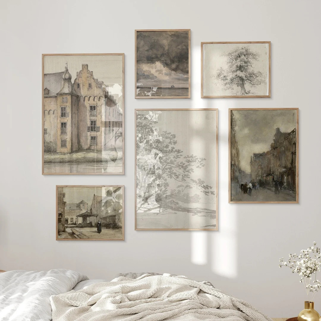 Vintage Gallery Wall Print Set | Vintage Landscape | Vintage Decor | Cottagecore | home decor | G... | Etsy (US)