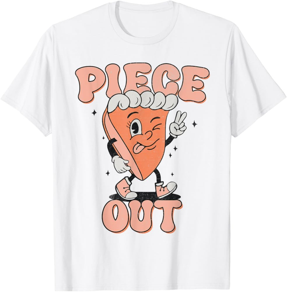 Piece Out Pumpkin Pie Retro Thanksgiving Fall Vibes Groovy T-Shirt | Amazon (US)
