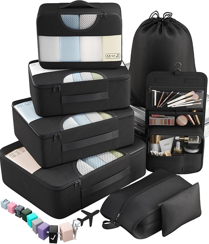 Veken 10 Set/8 Set Packing Cubes for Travel Essentials, Suitcase Organizer Bags in 4 Sizes, Carry... | Amazon (US)