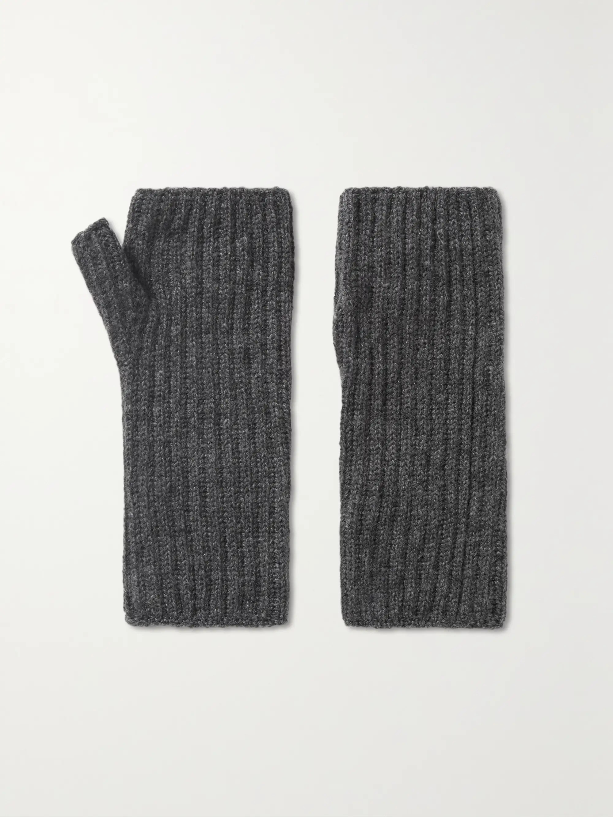 Ribbed cashmere fingerless gloves | NET-A-PORTER (UK & EU)