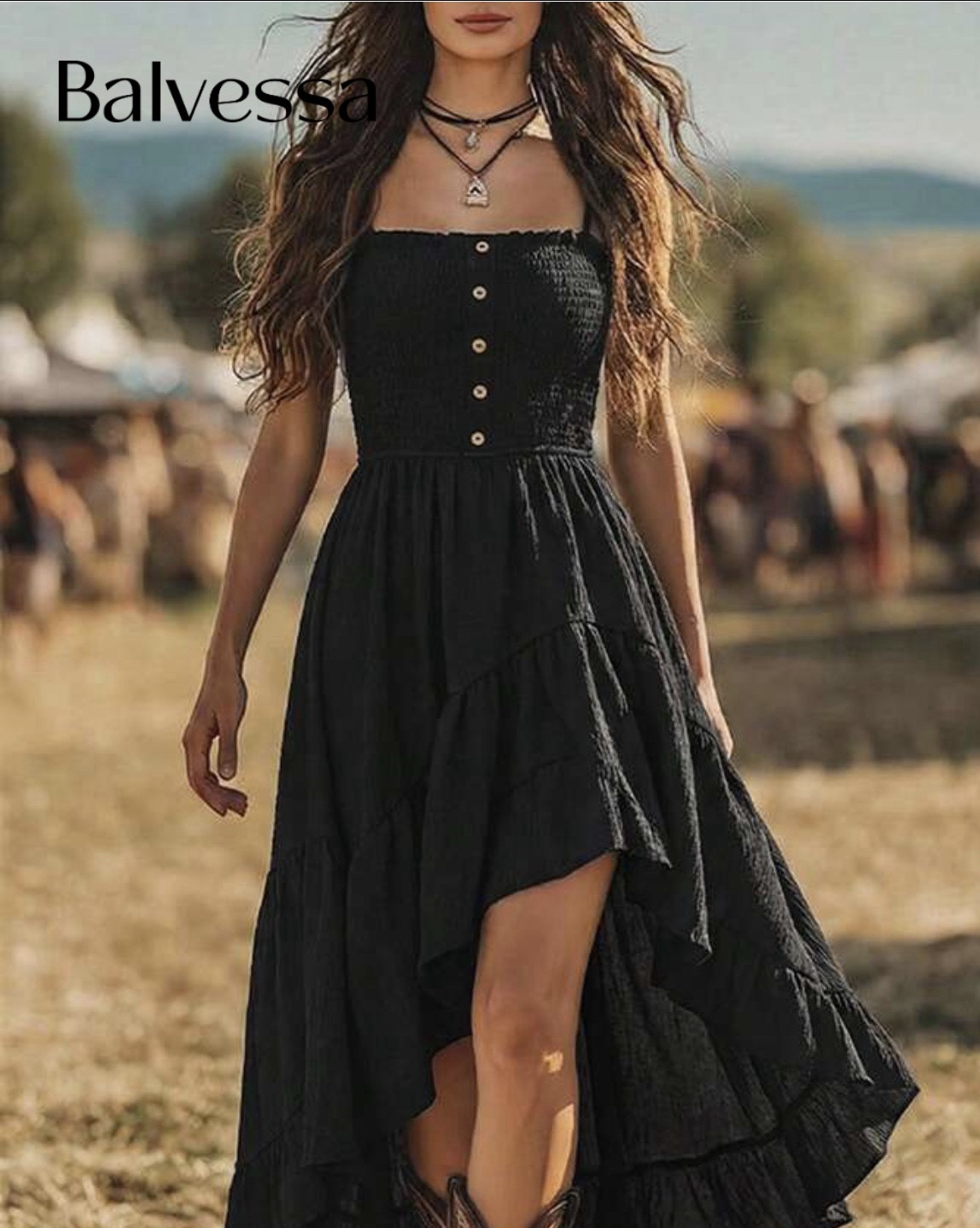 Balvessa Bohemian Style Casual Vacation Front Short Back Long Cinched Waist Women's Mid-Length Dress

#LTKSaleAlert #LTKdayinmylife #LTKFestival