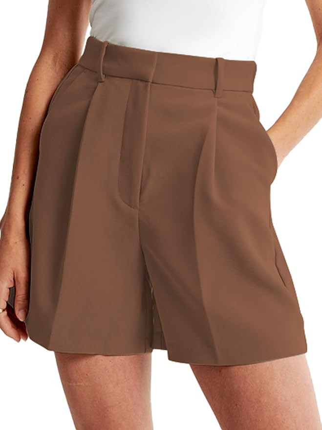 NIMIN High Waisted Tailored Work Shorts for Women Summer Casual Lightweight Office Dressy Shorts ... | Amazon (US)