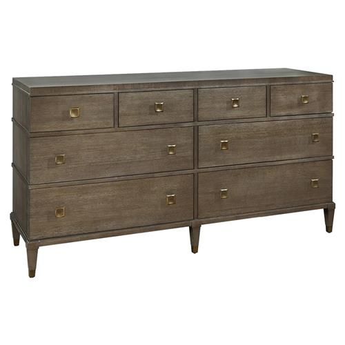 Norman Rustic Lodge Brown Wood 8 Drawer Double Dresser | Kathy Kuo Home