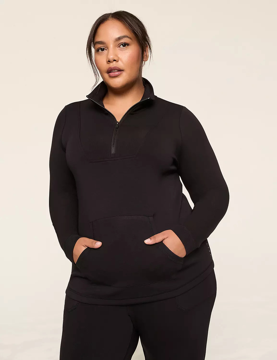 LIVI Journey Rib-Mix Half-Zip Sweatshirt | Lane Bryant (US)