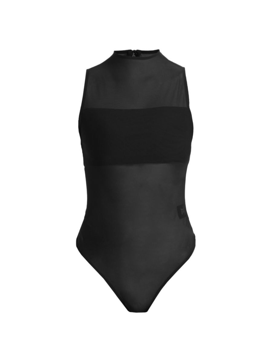 Nichol Mesh Mock Turtleneck Bodysuit | Saks Fifth Avenue