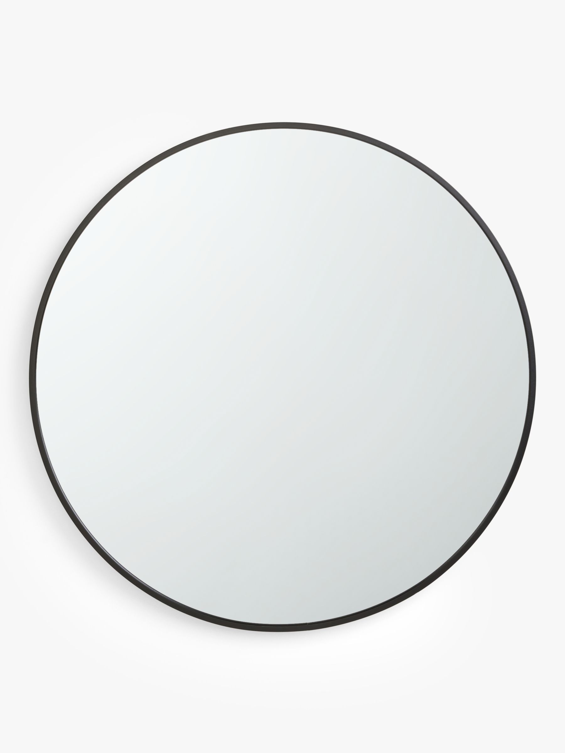 John Lewis ANYDAY Thin Metal Frame Round Wall Mirror, 65cm, Black | John Lewis (UK)