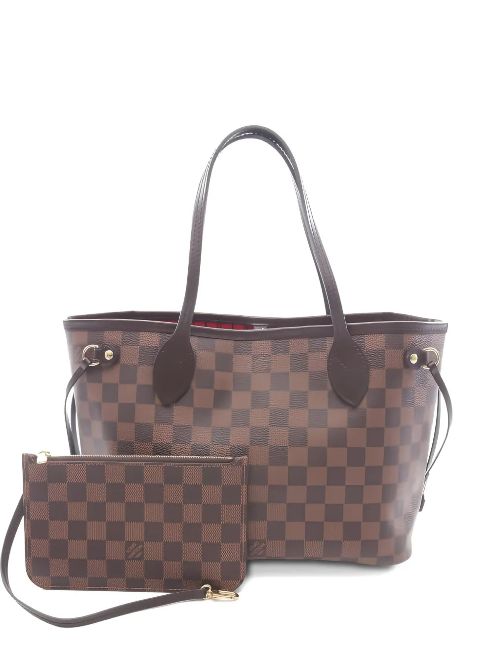 Louis Vuitton Pre-Owned 2010s PM Neverfull Damier leather tote bag - Brown | Farfetch Global