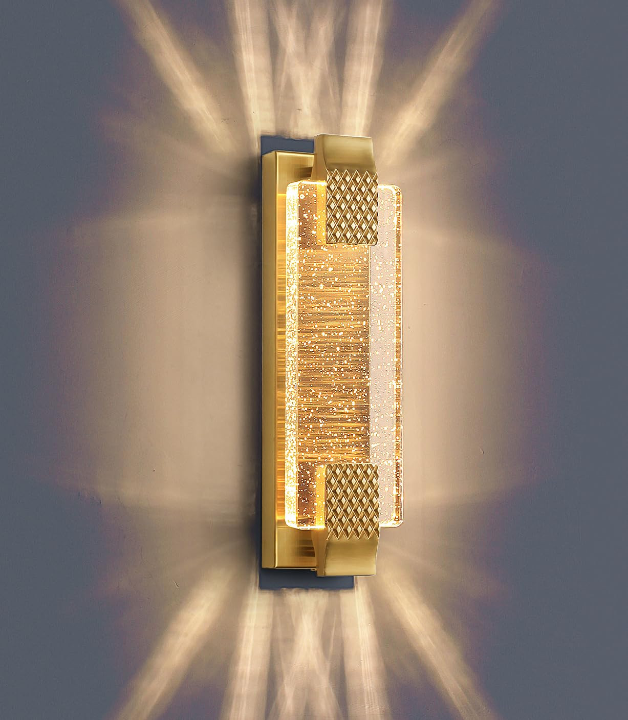 Gold Wall Sconces, Modern Wall Sconce 3000k-6000K Dimmable LED Crystal Lights for Bedroom, Living... | Amazon (US)