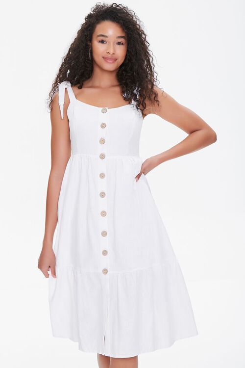 Buttoned Self-Tie Midi Dress | Forever 21 (US)