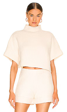 L'Academie Aurela Mock Neck Pullover in White from Revolve.com | Revolve Clothing (Global)