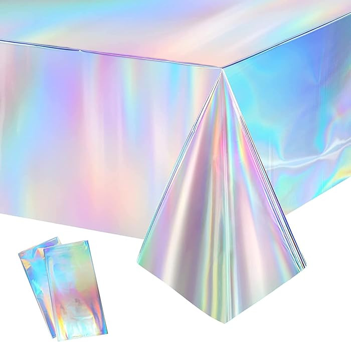 GREATRIL Iridescent Party Table Cloths Disposable Tablecloth for Mermaid/Under Sea/Frozen/Demon T... | Amazon (US)