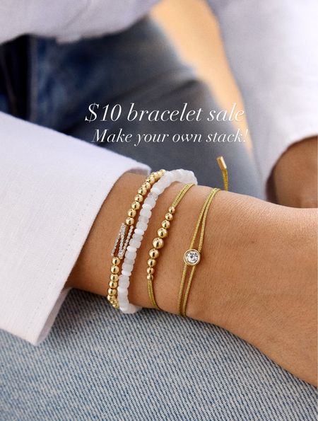 Huge bracelet sale! Make your perfect stack with these $10 Bauble Bar bracelets. So many varieties and colors are part of the sale that you can customize your own stack! 

#LTKfindsunder50 #LTKparties #LTKsalealert