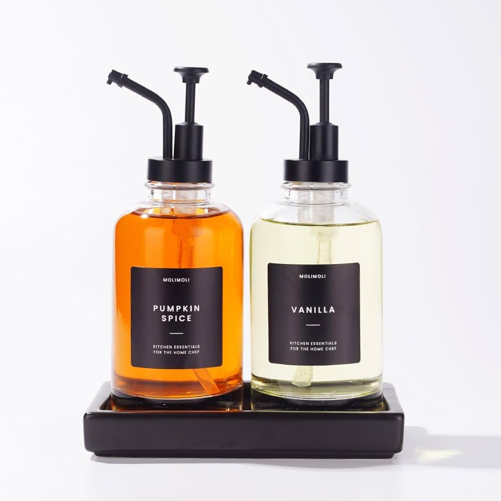 Molimoli Coffee Syrup Dispenser for Coffee Bar, Coffee Pump Dispenser, Glass Syrup Bottle w. Pump... | Amazon (US)