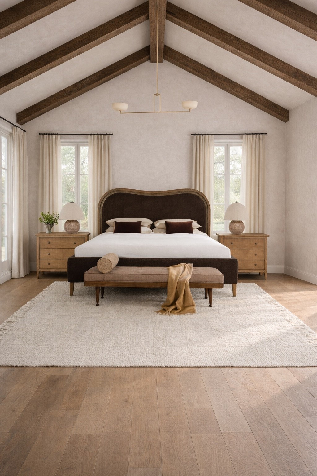 Warm and moody, yet light and airy! I love how the dark finishes of these furniture pieces contrast against the lighter walls and floors. Warm and cozy, yet still very open. 

#LTKHome