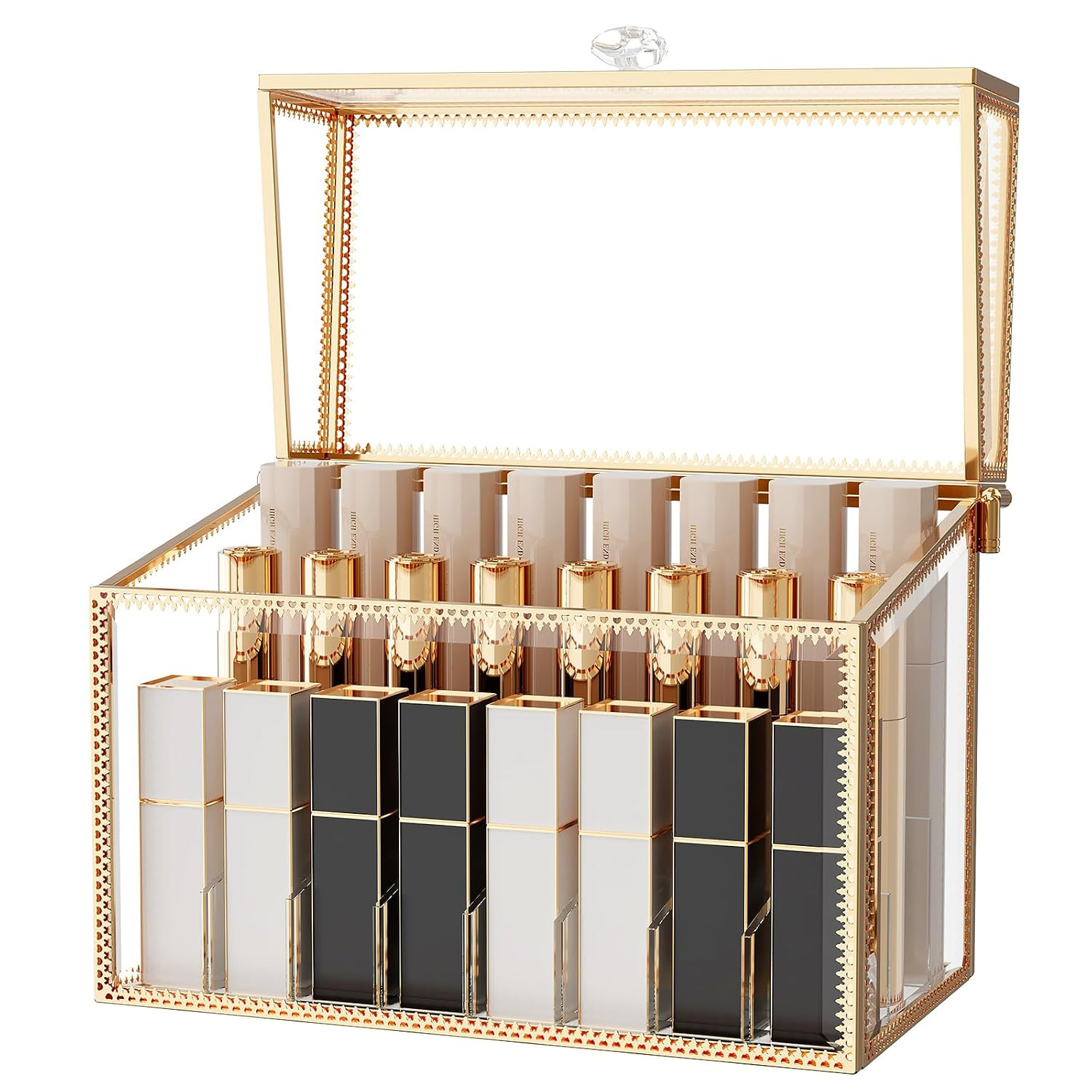 Youdepot Lipstick Organizer Holder, 24 Spaces Tempered Glass | Amazon (US)